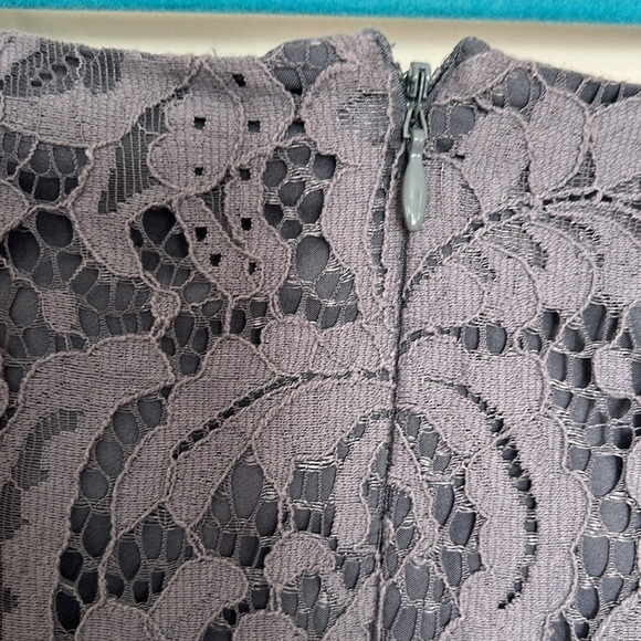 CeCe by Cynthia Steefe Feminine Gray Lace Romper with Short Sleeves - Size 6 - Picture 8 of 11